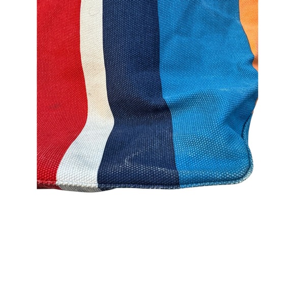L.L. Bean Colorful Stripe Canvas Tote Bag Large Beach Travel Everyday Poly Lined - Picture 3 of 12